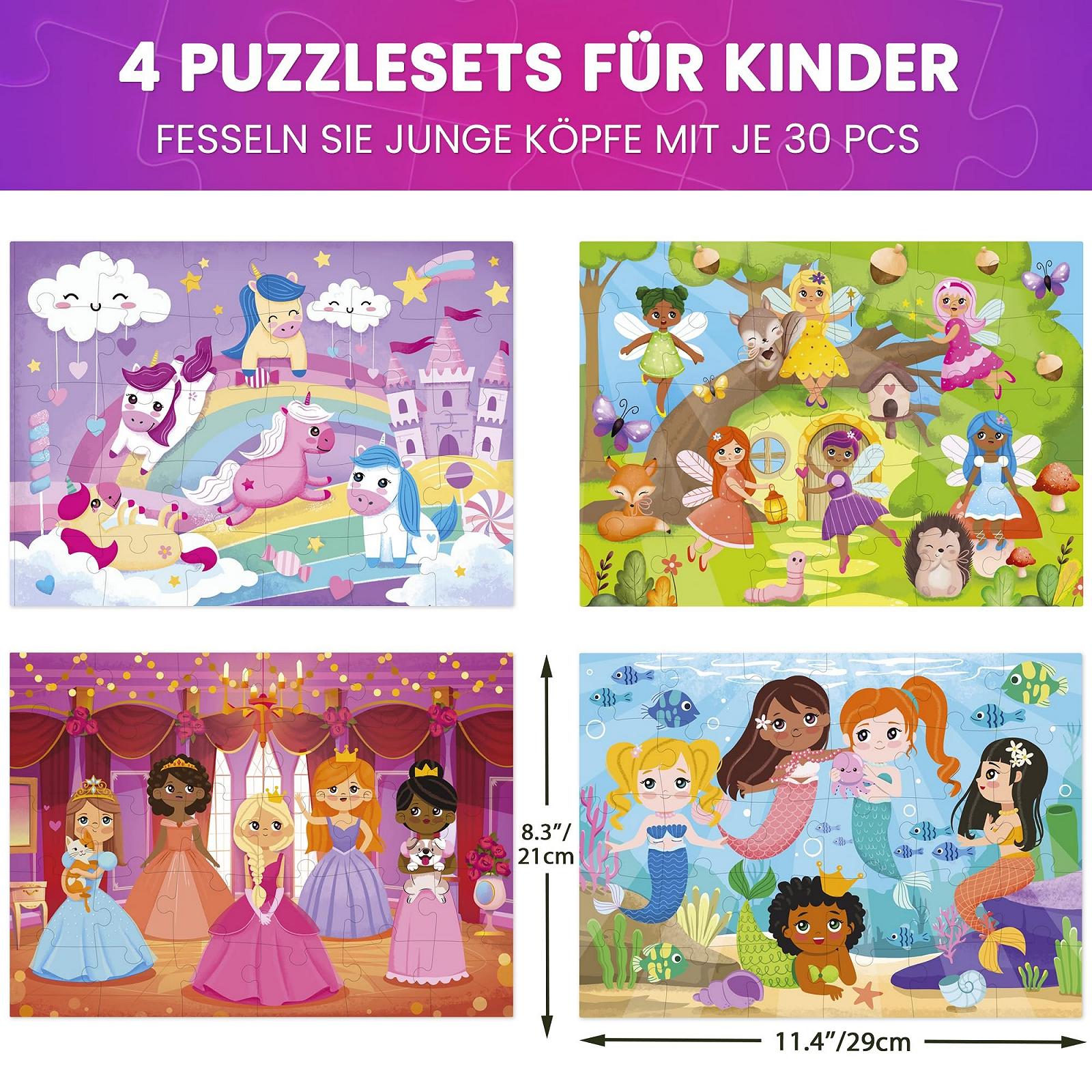 Рамка-пазл QUOKKA 4 x 30 деталей от 3-4 лет Русалки Принцессы Единороги, фото №3 Рамка-пазл QUOKKA 4 x 30 деталей от 3-4 лет Русалки Принцессы Единороги, фото №3