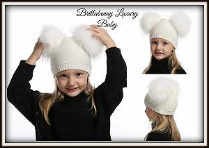 Шапка с двумя помпонами BrillaBenny для девочек и мальчиков 2-6 лет synthetic.ua - Фото 1