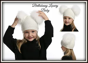 Шапка з двома помпонами BrillaBenny для дівчаток і хлопчиків 2-6 років synthetic.ua - Фото 1