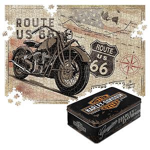 Пазл Nostalgic-Art Retro Route 66 – Bike Map H-D 1 1000 элементов в металлической коробке - Фото 1