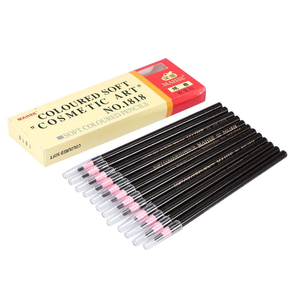 Олівець для брів Waterproof Tattoo Pencil Definer Single Head без точила 12 Pieces Coffee, фото №2