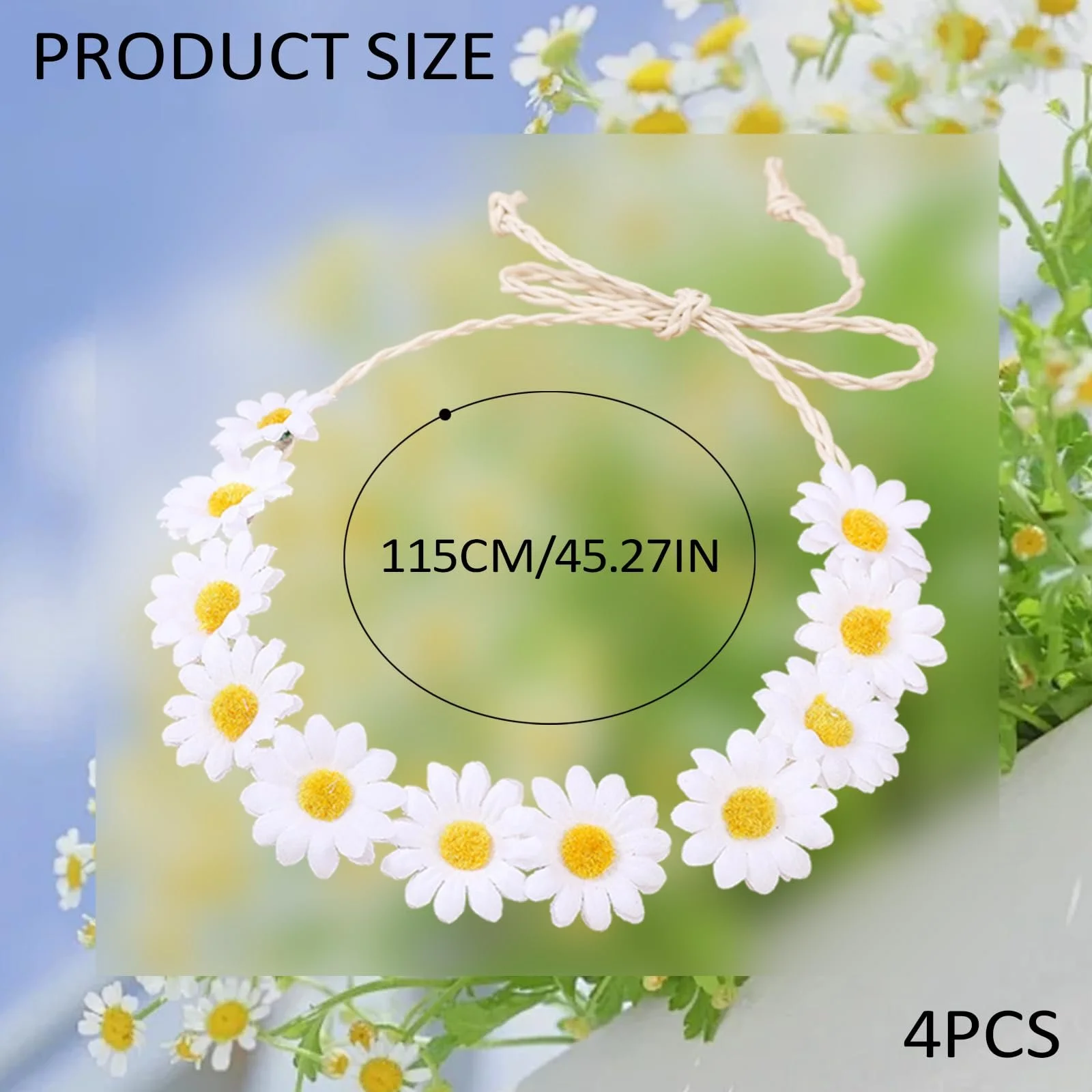 Вінок для волосся з квітами Hippie, фото №2