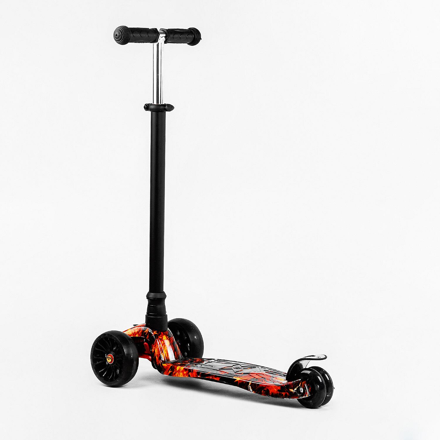 Самокат Best Scooter MAXI S 4 колеса PU СВЕТ Fire and skulls 60 кг Разноцветный 113935, фото №5 Самокат Best Scooter MAXI S 4 колеса PU СВЕТ Fire and skulls 60 кг Разноцветный 113935, фото №5