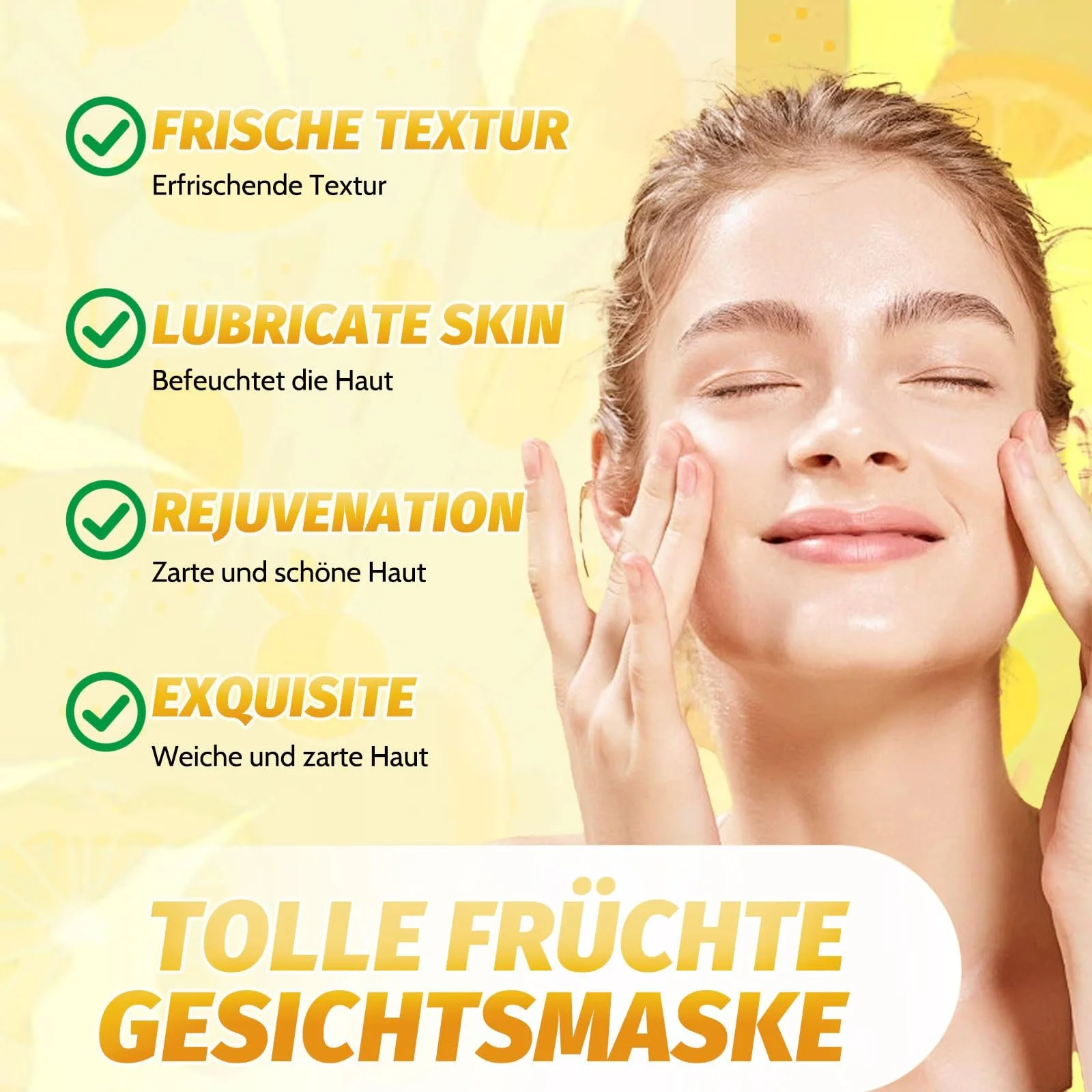 Тканевые маски Altherona для лица 6 штук с фруктовыми эссенциями, увлажняющие и разглаживающие кожу, успокаивающие, набор для подростков, фото №4