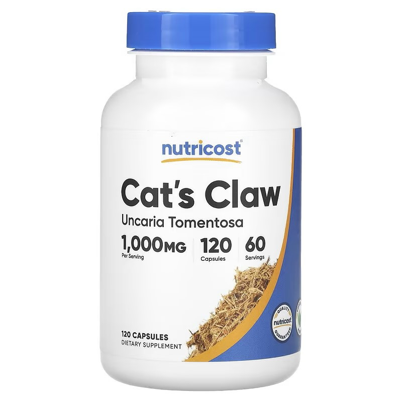 Кітський колір Nutricost Cat's Claw 1,000 мг 120 капсули 500 на капсулу, фото №1