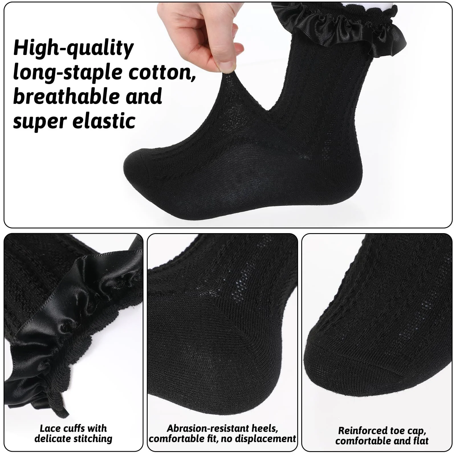 Шкарпетки з оборками для жінок, 4 пари, фото №4 Шкарпетки з оборками для жінок, 4 пари, фото №4