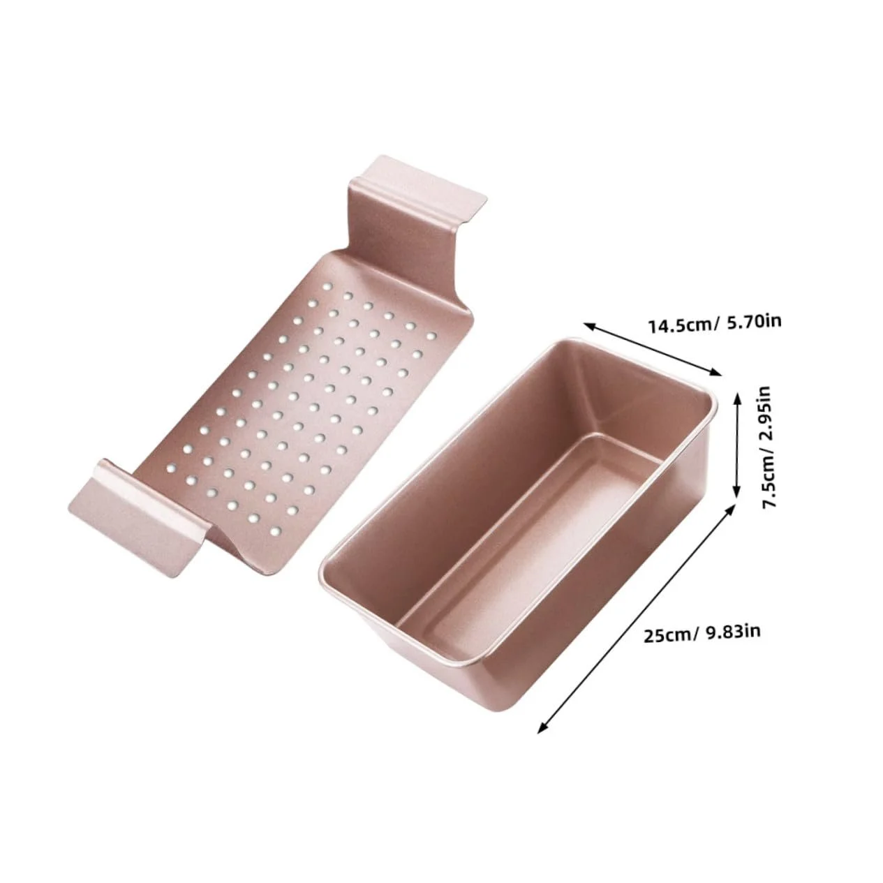 Форма для выпечки хлеба Veemoon Rose Gold углеродистая сталь с антипригарным покрытием большая розовая позолота, фото №2