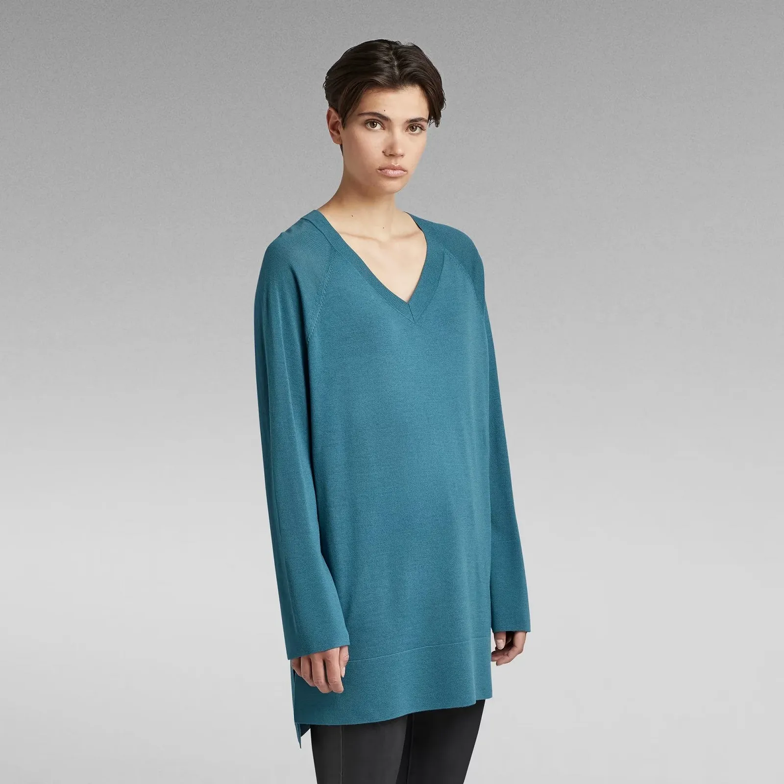 Жіночий джемпер G-Star RAW Oversized V Knit Синій - L, фото №2