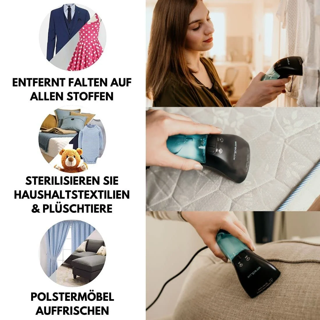 Дорожный отпариватель WiredLux 25 с нагрев Black, фото №3