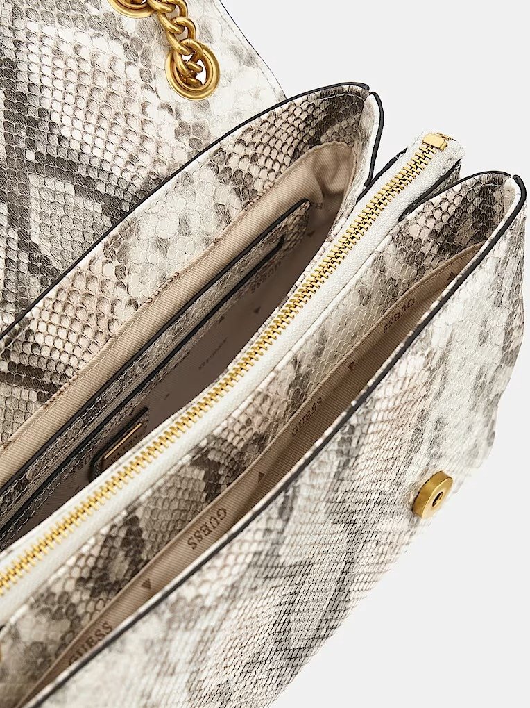 Женская сумка GUESS Crossbody Python print Antique Gold, фото №4