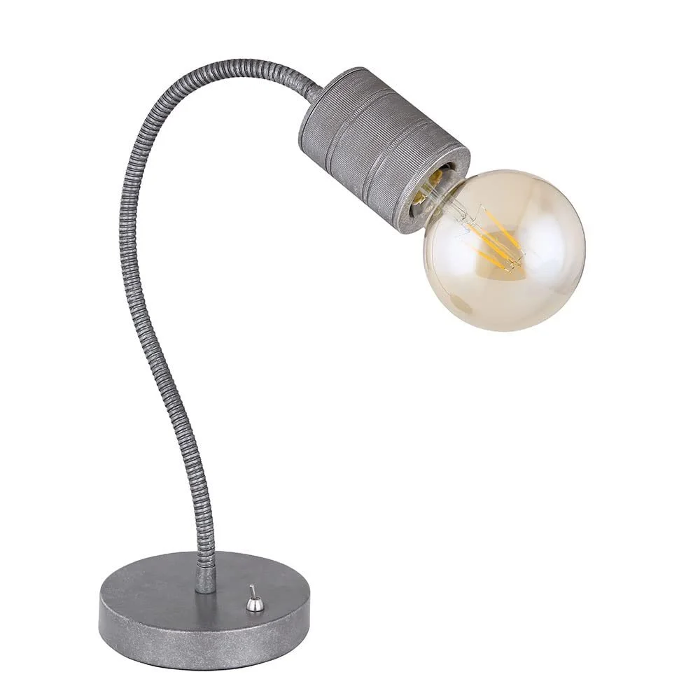 Настільна лампа etc-shop Метал Алюміній Поворотна E27 59 см Сріблястий, фото №1