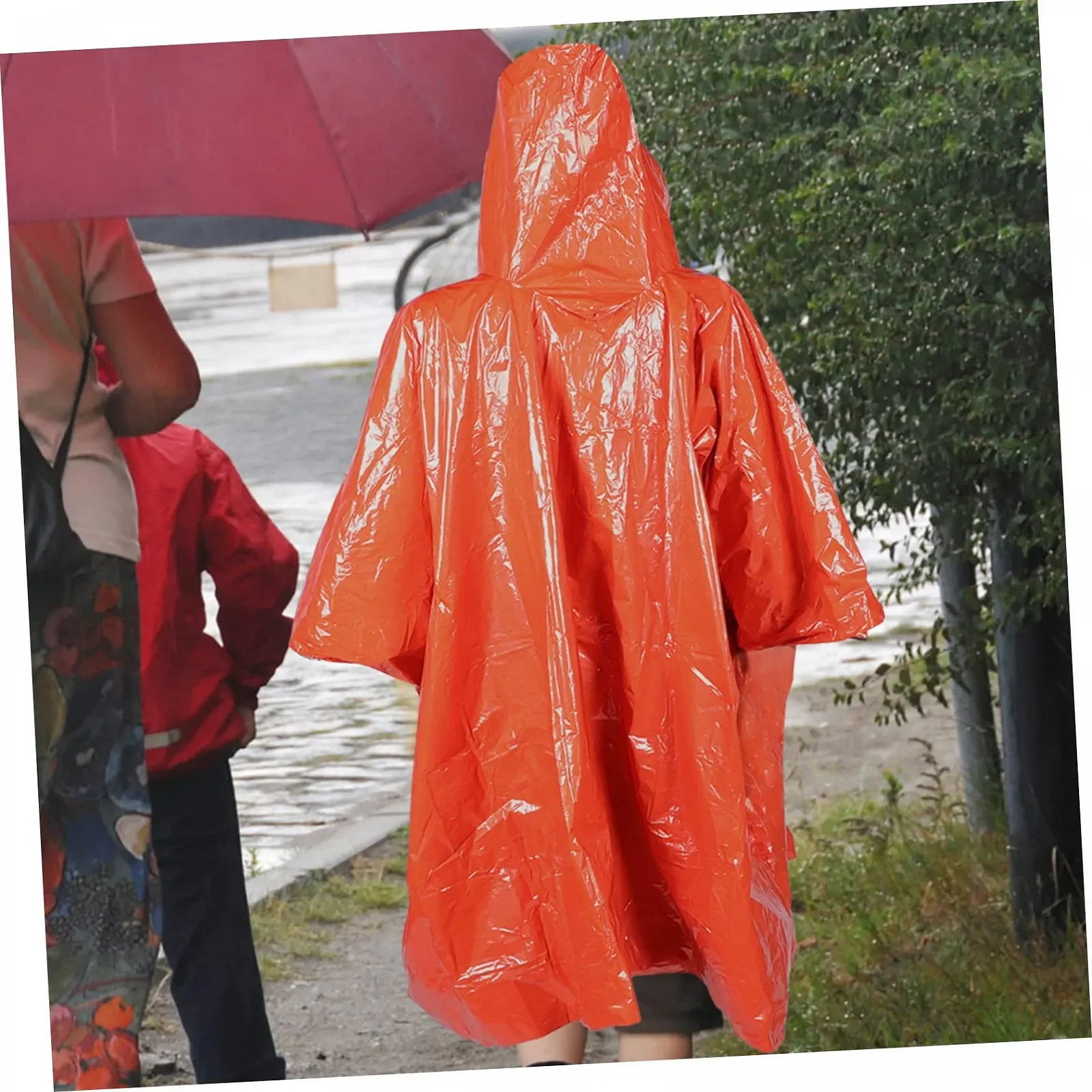 Пончо DIKACA, 4 шт., ізольований, аварійний, для дорослих, для виживання на відкритому повітрі, одноразовий, фото №3