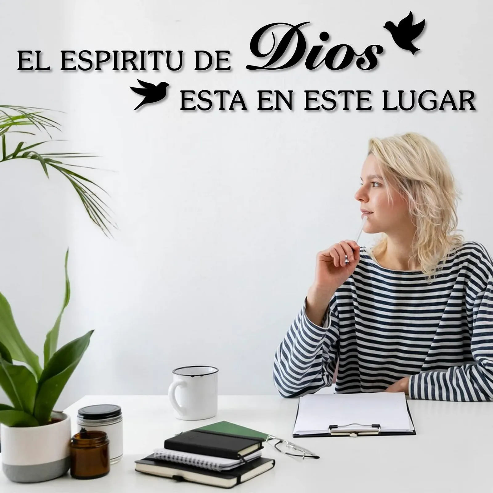 Наклейка на стіну Bible Verses El Espiritu De Dios Esta En Este Lugar 91,5 x 20 см Вінілова, фото №4