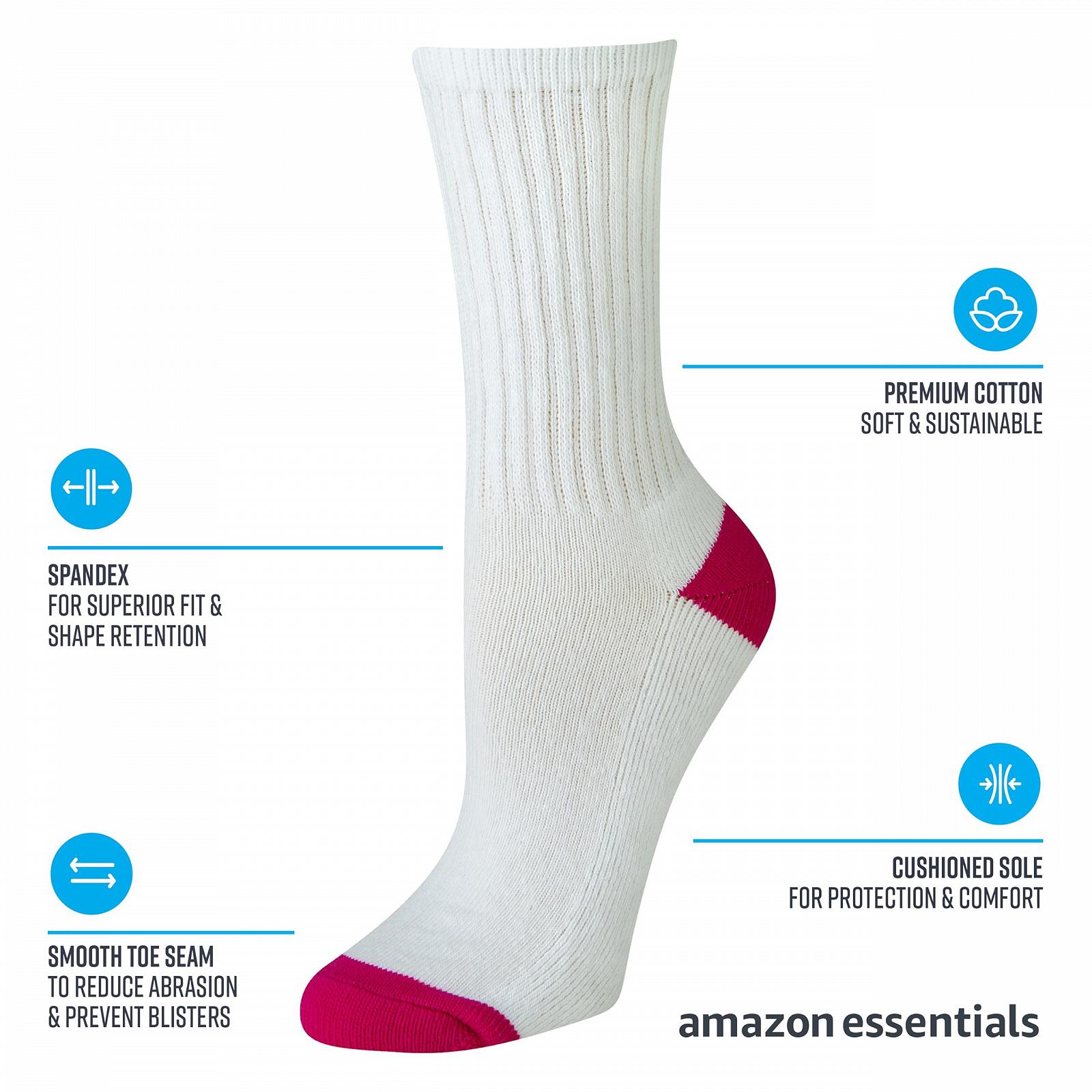 Шкарпетки Amazon Essentials Бавовняні Легкі Ущільнені Crew 10 пар, фото №2