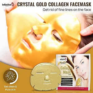 Маска для лица Infinitive Beauty Crystal 24K Gold Powder Gel Collagen 10 шт synthetic.ua - Фото 1