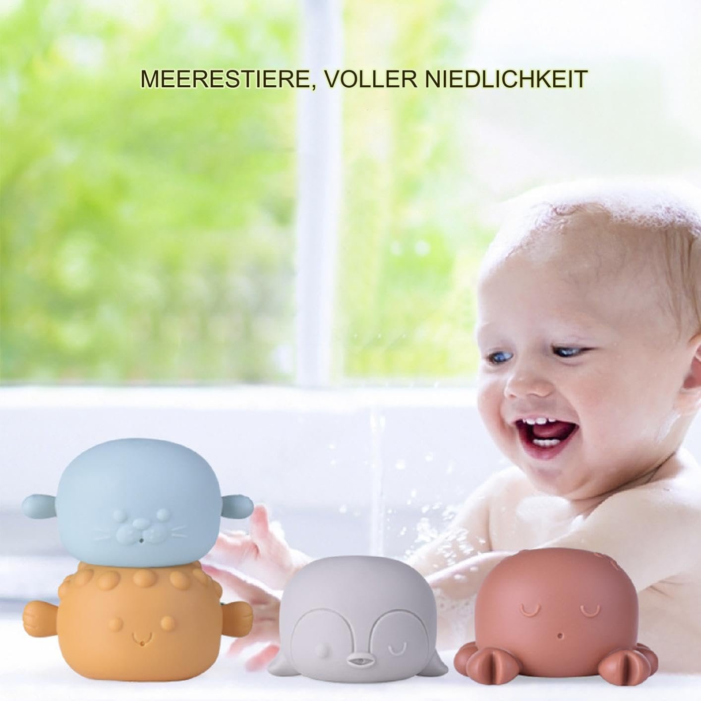 Интерактивные игрушки для ванны, 4 мягкие, фото №2
