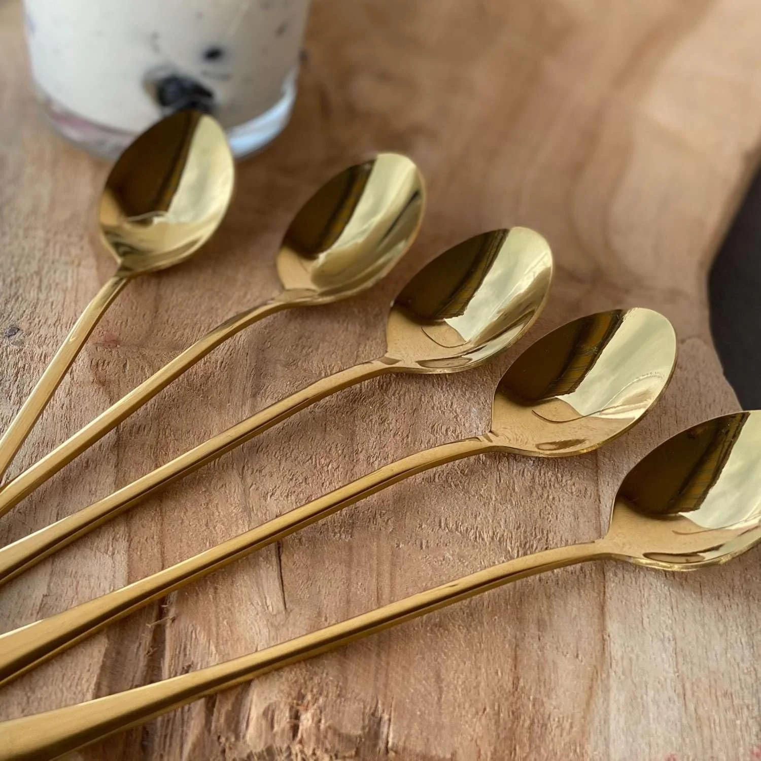 Ложка для лате мак'ято Набір з 6 штук Золотистий, нержавіюча сталь, 19 см, фото №5