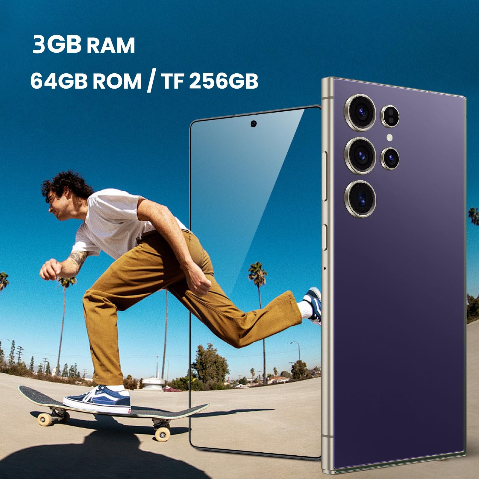 Смартфон 4Green 6.75 дюймов 3GB RAM + 64GB ROM 4G LTE 5MP + 16MP Dual SIM Metal Frame Пурпурный, фото №7