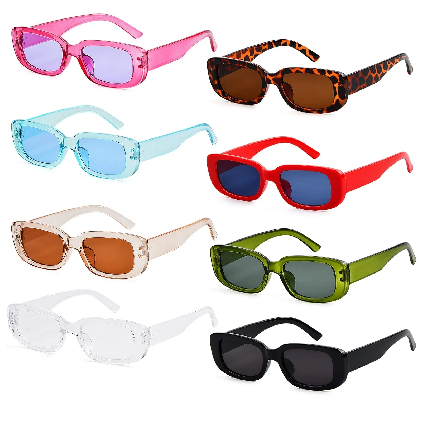 Солнцезащитные Очки Прямоугольные Ретро Zimoer, 8 шт, фото №1