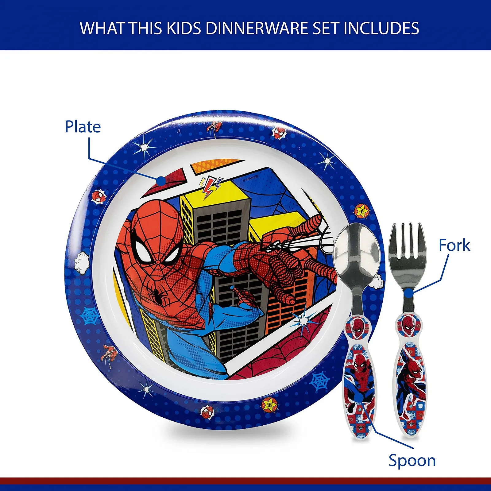 Набор детской посуды Sorrisini Spiderman, фото №8 Набор детской посуды Sorrisini Spiderman, фото №8