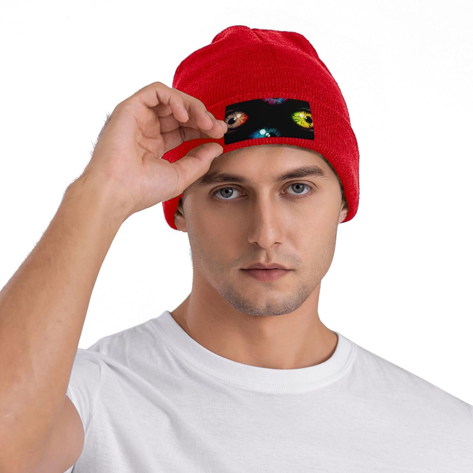 Шапка в'язана з закотом Color Eye Closeup для жінок, фото №6 Шапка в'язана з закотом Color Eye Closeup для жінок, фото №6