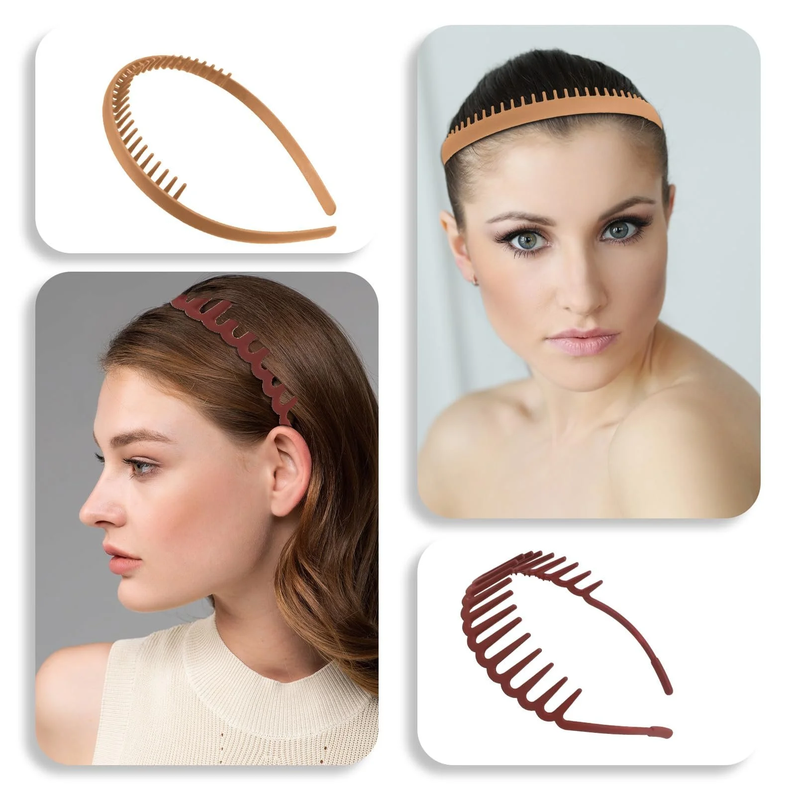 Пластиковий нековзкий обруч для волосся з хвилястими зубцями, фото №6 Пластиковий нековзкий обруч для волосся з хвилястими зубцями, фото №6