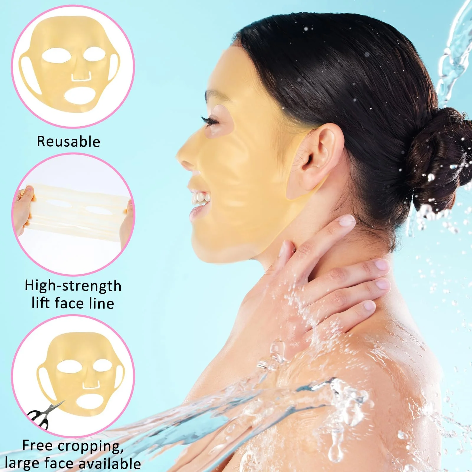 Маска для обличчя AOZUO Набір з 3 шт. Багаторазова силіконова, фото №2