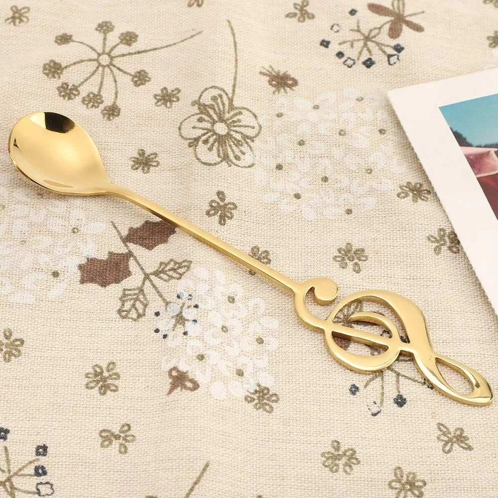 Ложка Кавова MIVIDE Музична нота Сріблястий і золотий, 16 шт, фото №5 Ложка Кавова MIVIDE Музична нота Сріблястий і золотий, 16 шт, фото №5