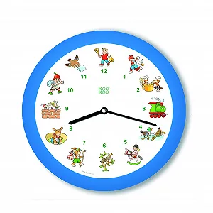 Настінний годинник KOOKOO KinderLieder 21 см Датчик світла Блакитний - Фото 1