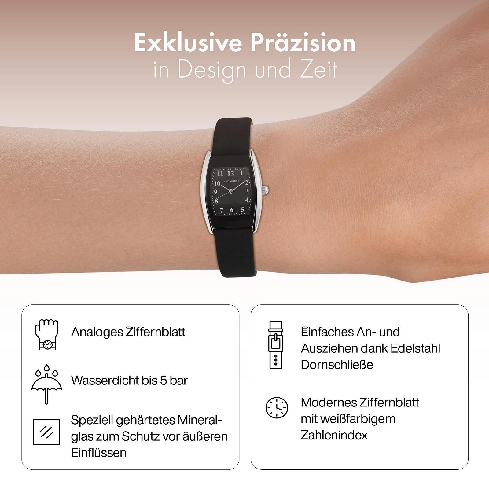 Женские часы Just Watch Ayla Аналоговые Кварцевые JW10092 Черный Серебряный, Ремешок, фото №3