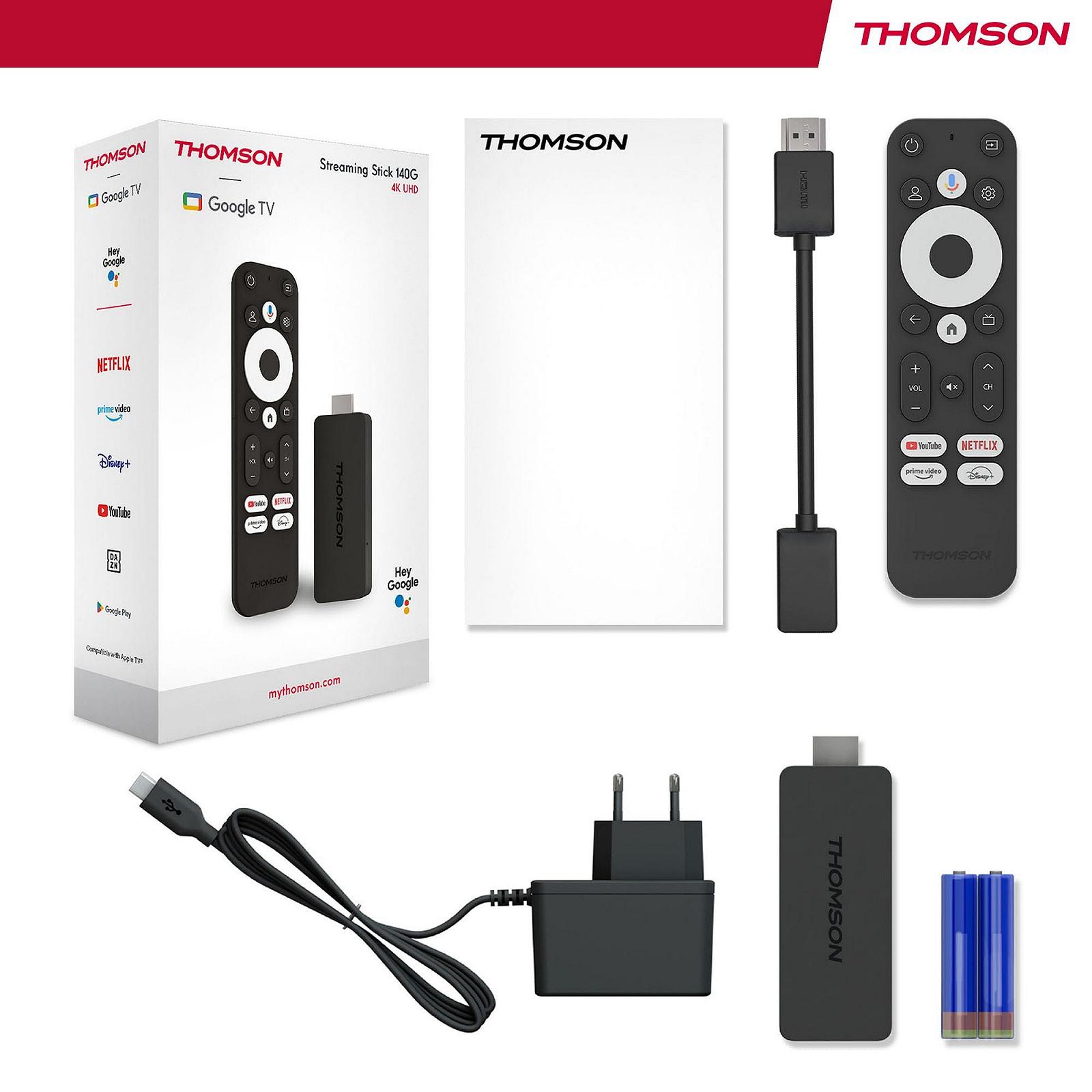 Медиаплеер стриминговый стик THOMSON Google TV 140, 4K UHD, Google Assistant, Googlecast, Wi-Fi, Bluetooth 5.0, HDMI, Dolby Atmos, DTS Digital Surround, HDR10, 2 ГБ RAM, 8 ГБ Memory, фото №4