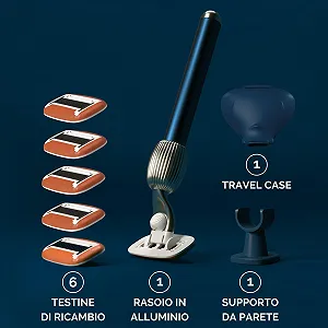 Набор для бритья Fler The Razor 6 сменных кассет Blue synthetic.ua - Фото 1