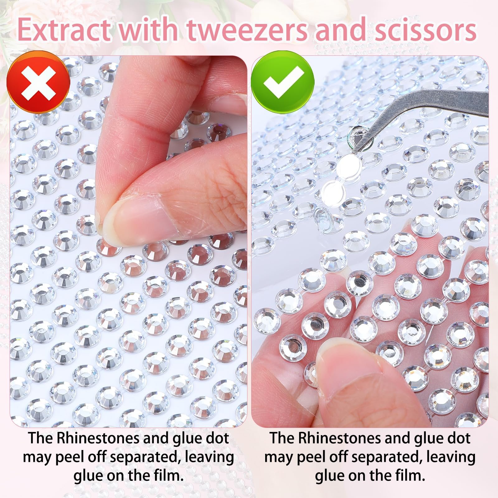 Самоклеящиеся блестящие камни 3/4/5/6 мм для украшения ногтей, макияжа, DIY, ручной работы 8 листов, фото №5