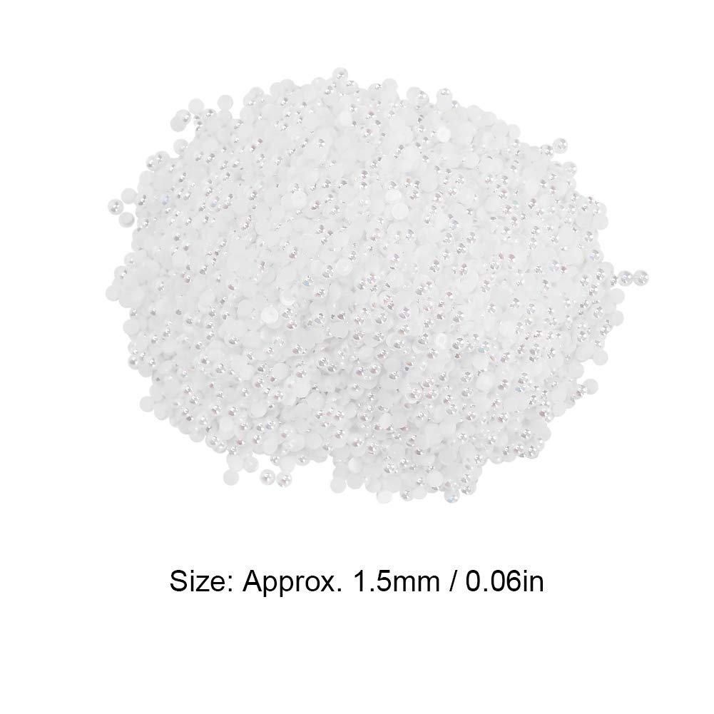 Бисер для ногтей 3 мм Белый искусственный жемчуг AB Illusion 10000 шт/пакет, фото №5
