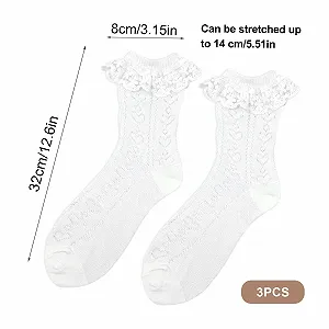 Шкарпетки з рюшами, 3 пари, для жінок synthetic.ua - Фото 1