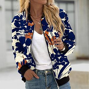 Женская Повседневная Куртка с Цветочным Принтом, Длинный Рукав, Бомбер, Тонкая Куртка-Блузон, Летняя Куртка с Тропическим Принтом, Куртка-Пилот на Молнии, Модная Куртка-Бомбер, Короткая Переходная Куртка, Осенняя Куртка с Круглым Воротником synthetic.ua - Фото 1