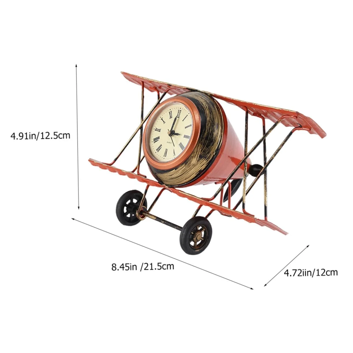 Часы Настольные PartyKindom Ретро Самолет Скульптура Винтажный Стиль, фото №2