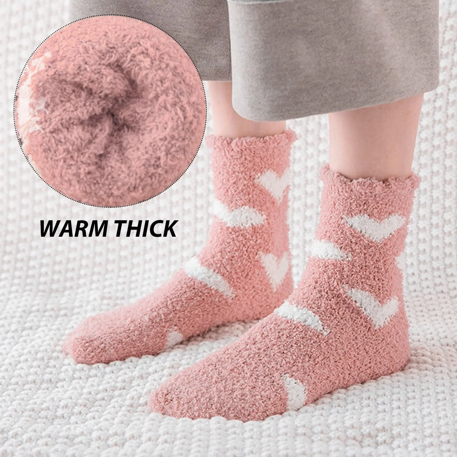 6 пар Пушистых Зимних Плюшевых Носков, Милые Женские Термоноски, Конфетные Утолщенные Носки для Сна, Носки для Пола средней длины (6 моделей), цвет, фото №5 6 пар Пушистых Зимних Плюшевых Носков, Милые Женские Термоноски, Конфетные Утолщенные Носки для Сна, Носки для Пола средней длины (6 моделей), цвет, фото №5
