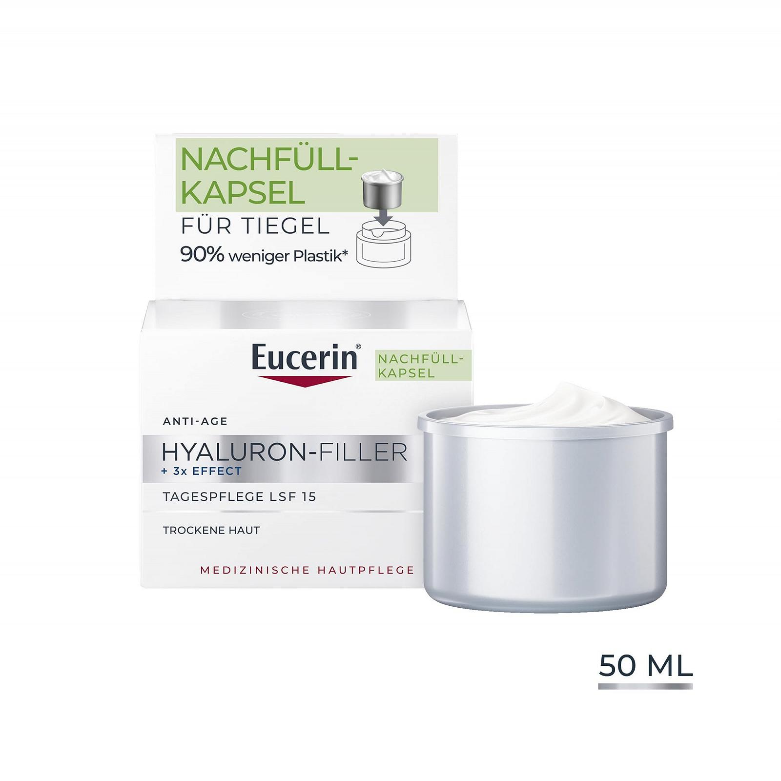 Денний крем Eucerin Hyaluronic Filler + 3x Effect SPF 15 для сухої шкіри змінний блок 50 мл, фото №12 Денний крем Eucerin Hyaluronic Filler + 3x Effect SPF 15 для сухої шкіри змінний блок 50 мл, фото №12