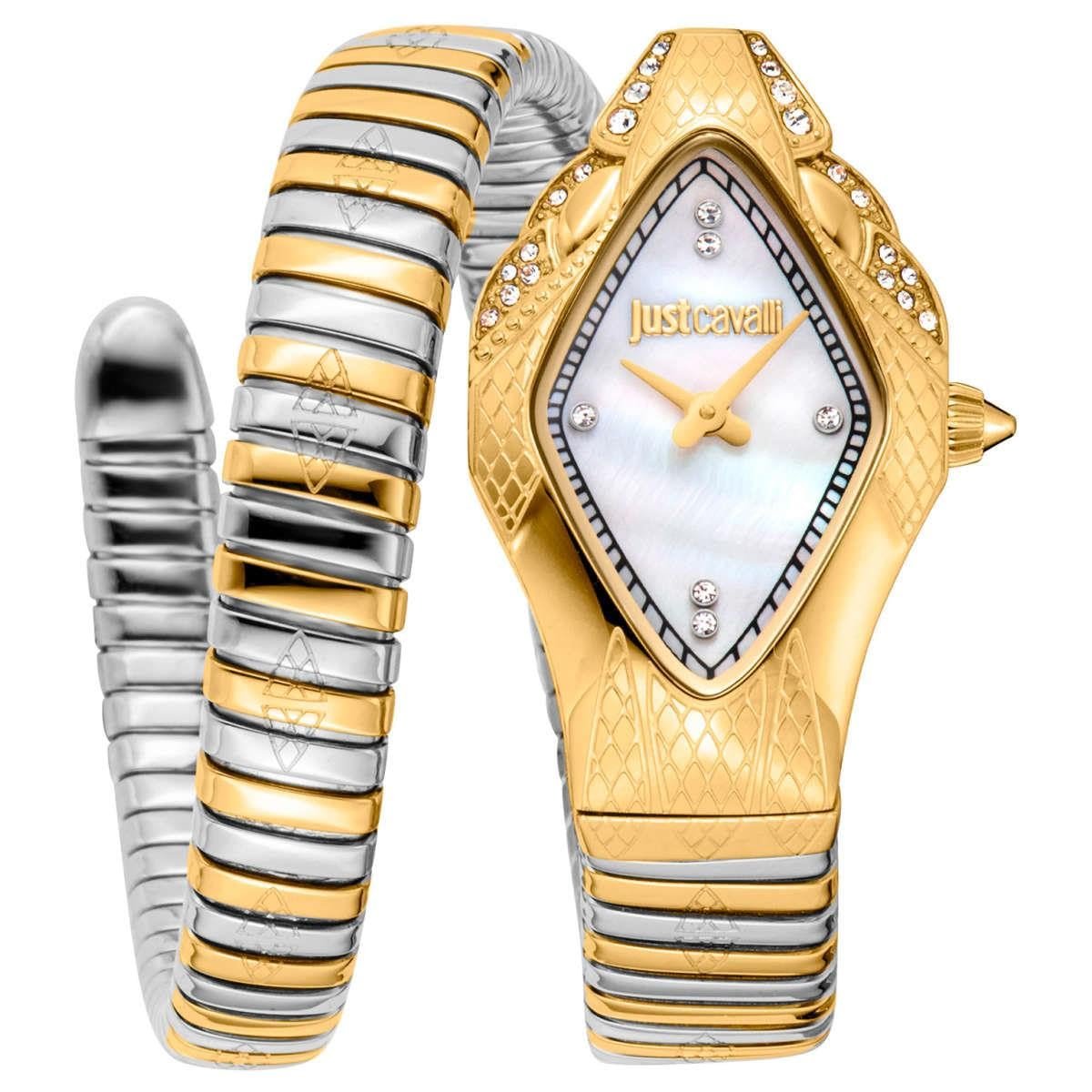 Часы Just Cavalli JC1L306M0065 Кварцевые Аналоговые Женские Двухцветные Серебристые и Золотистые, фото №1