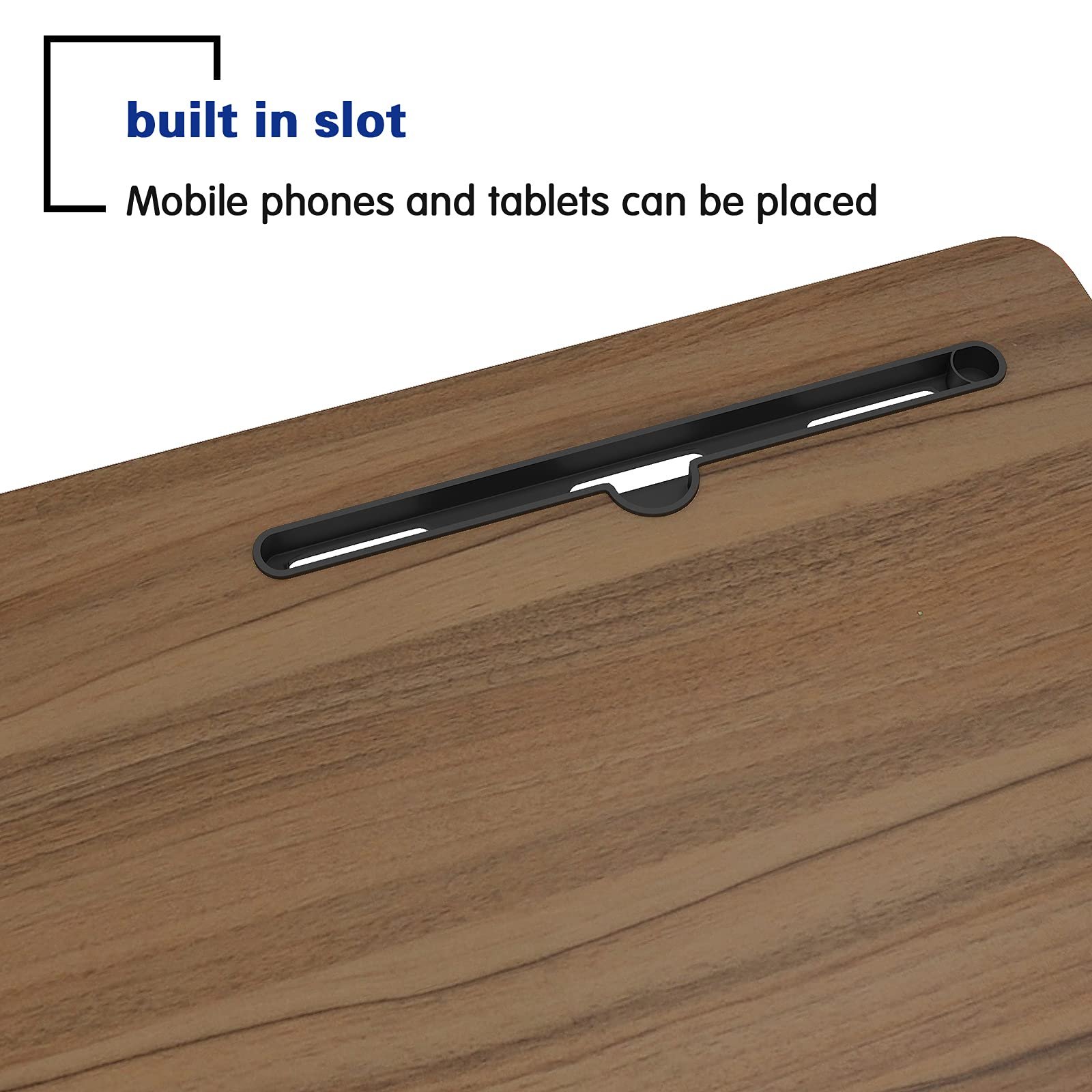 Столик для ноутбука SogesHome 60 x 40 см, прикроватный столик на колесах, регулируемый по высоте, мобильный компьютерный столик, небольшой письменный стол с выемкой, обеденный столик, фото №5