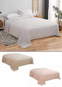 Покривало MB Warenhandel24 XXL Універсальний Плед Приблизно 220 x 240 см Печворк Кантрі Хаус Диван Ліжко Срібний - Фото 1