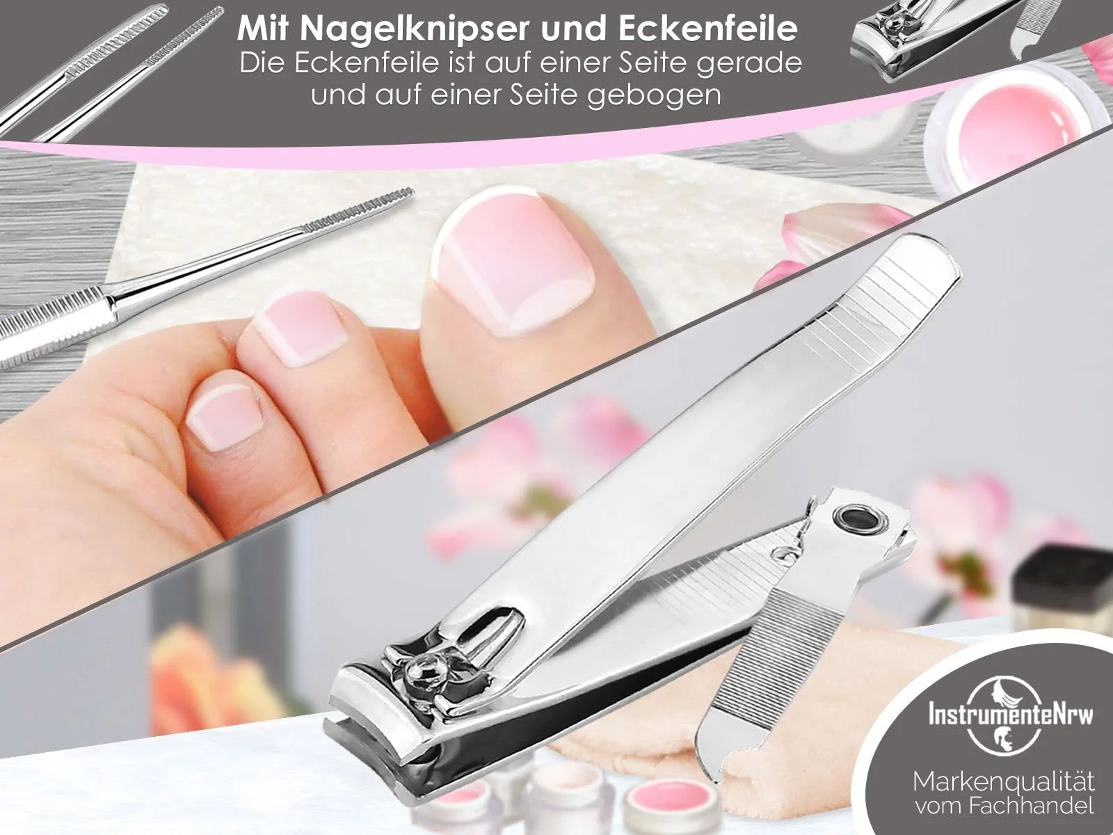 Набір для манікюру/педикюру 10 предметів у литому кейсі Solingen, фото №5