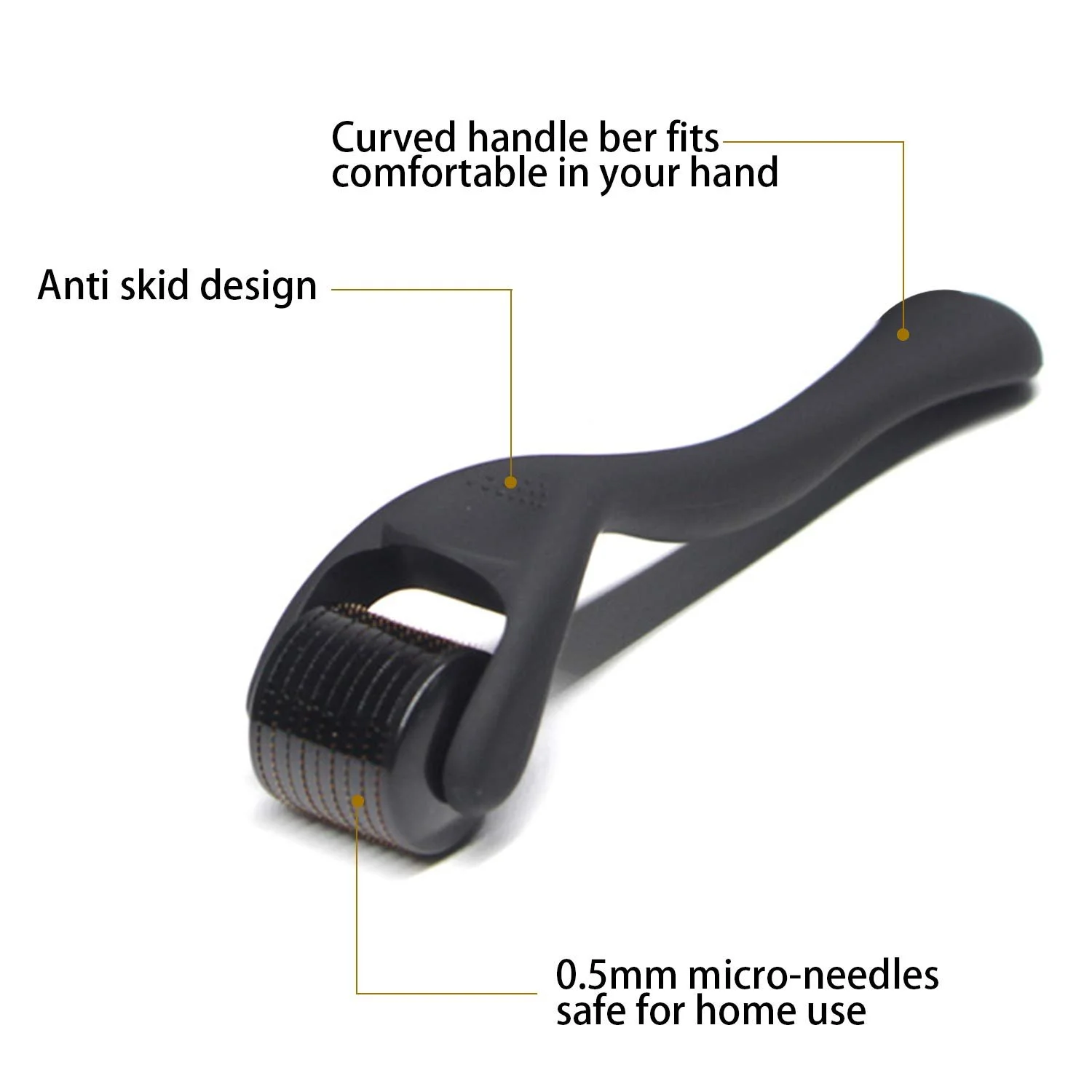 Ролик для бороди LATTCURE 0,5 мм, дермаролер для мікронідлінгу, 540 мікроголок з нержавіючої сталі, фото №4