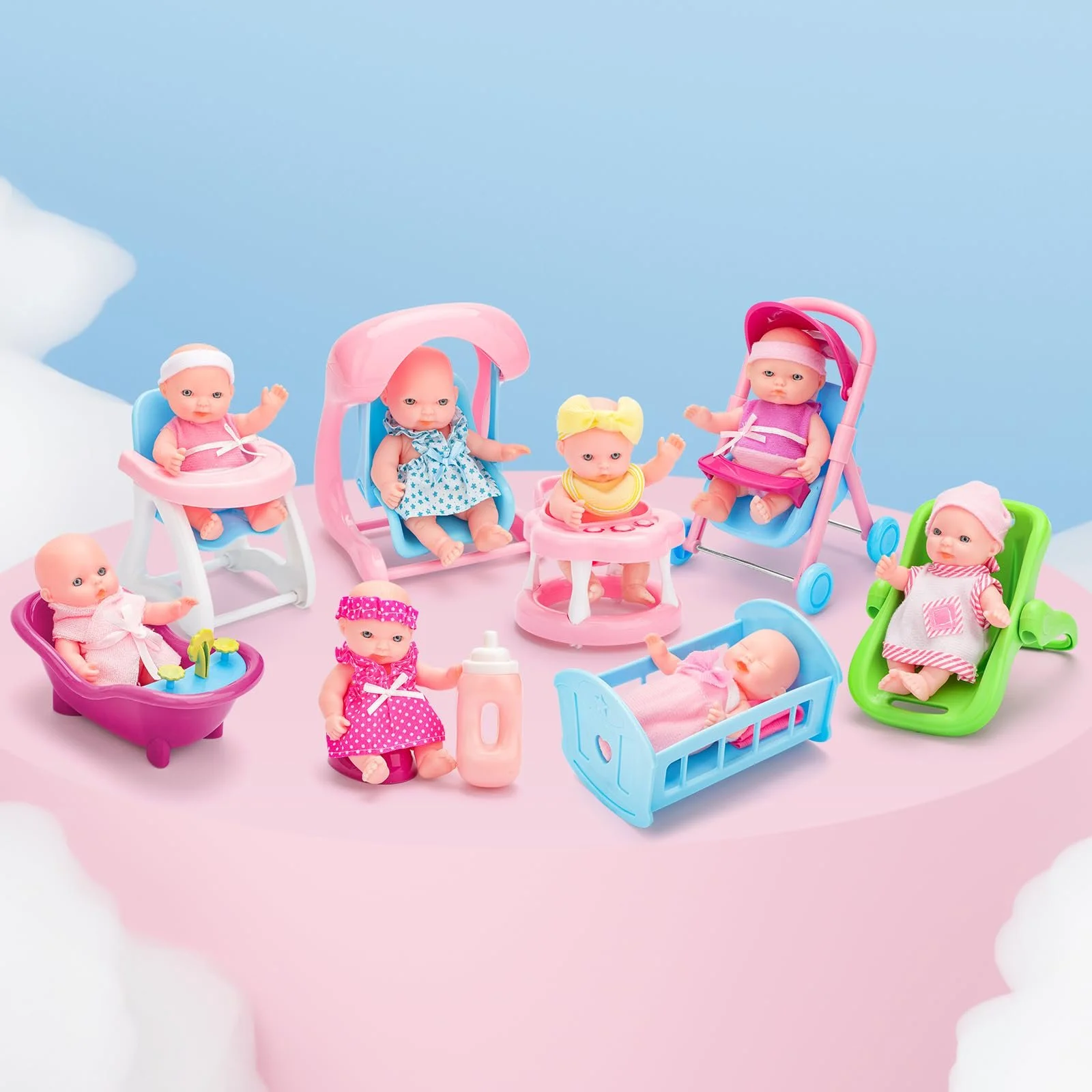 Набір міні-ляльок deAO з 8 штук з аксесуарами, фото №9