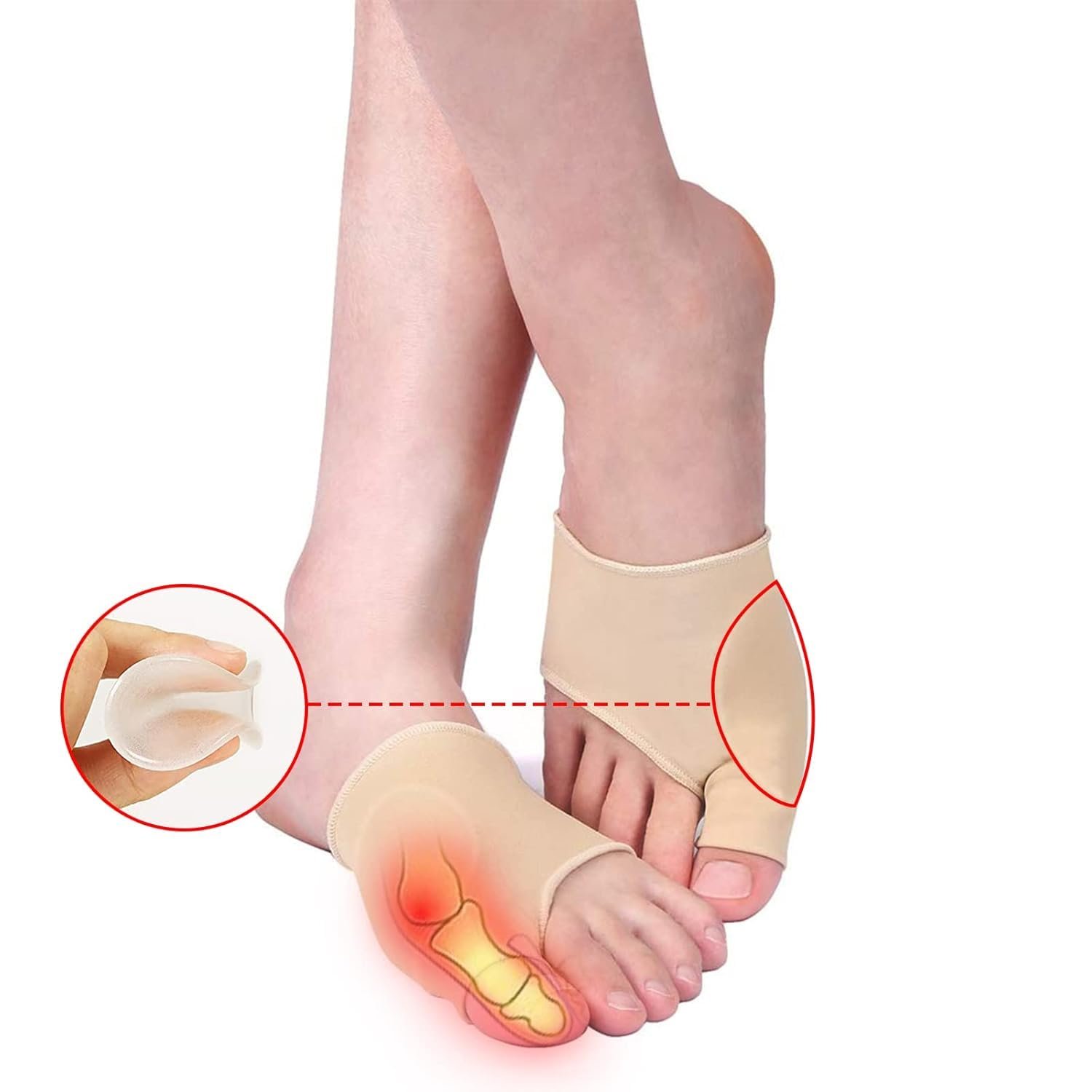 Шкарпетки для корекції Hallux Valgus з гелевою подушечкою, роздільник для великого пальця стопи Hallux Valgus, фото №5