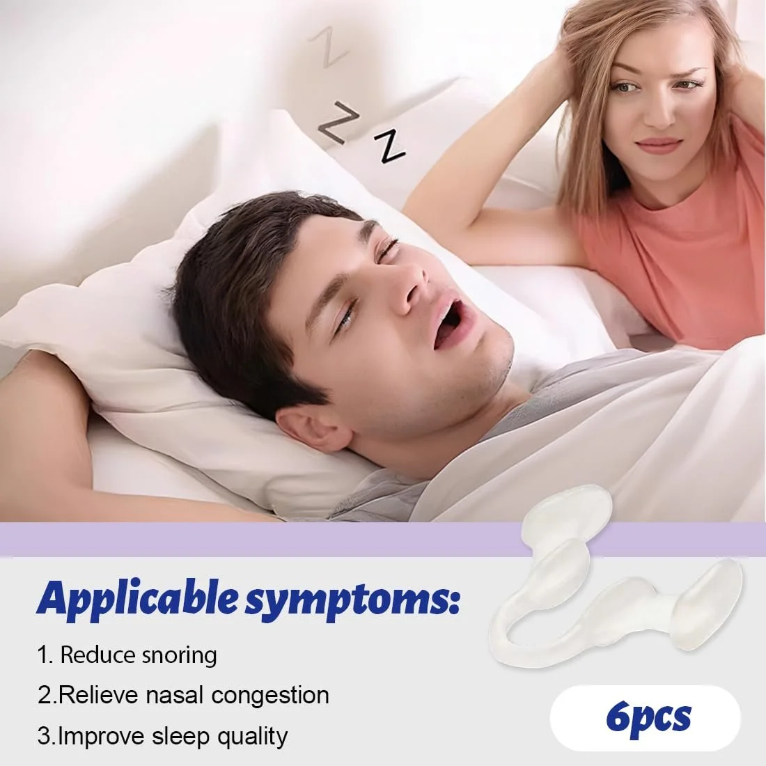 Набір з 6 смужок для носа Classic Розширювач для носа Дихайте легко уві сні з коробкою, фото №3