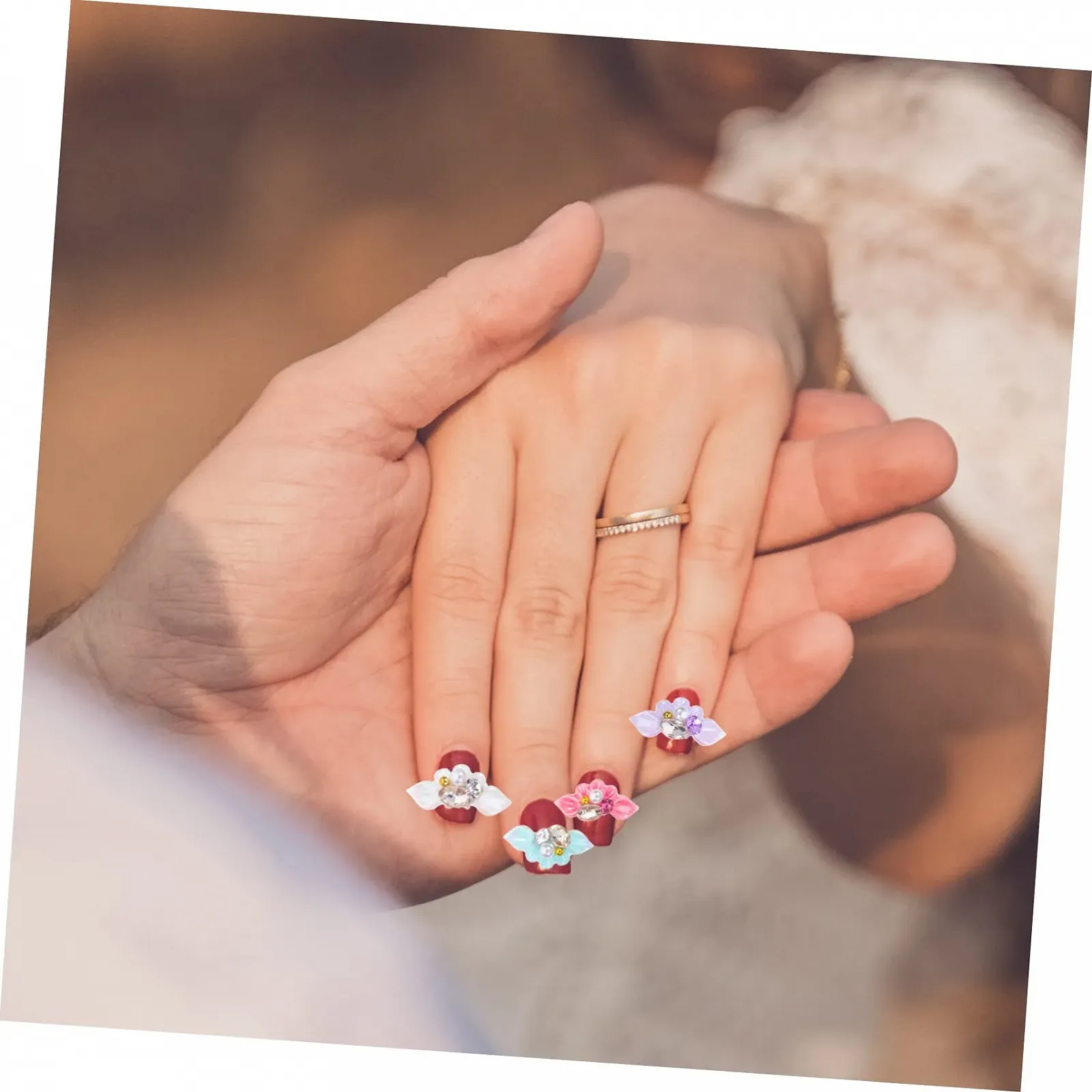 Healeved, з квітковим дизайном, стрази для нігтів, прикраси, фото №5