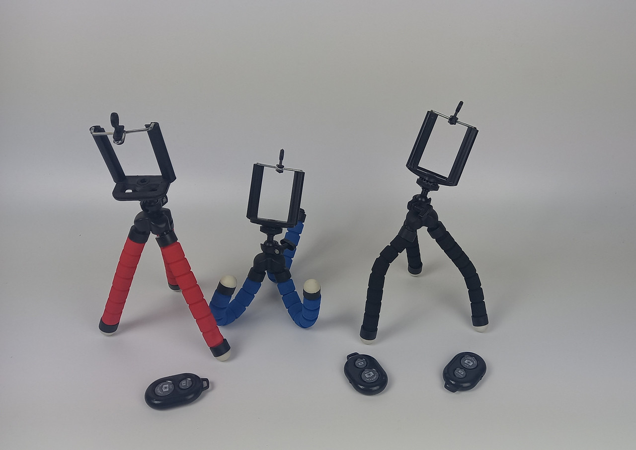 Гибкий мини штатив тренога Набор селфи 3 в1 штатив-Bluetooth-крепление, фото №2