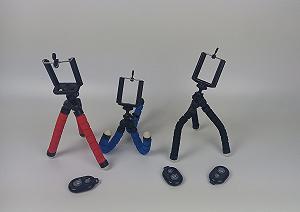 Гибкий мини штатив тренога Набор селфи 3 в1 штатив-Bluetooth-крепление synthetic.ua - Фото 1